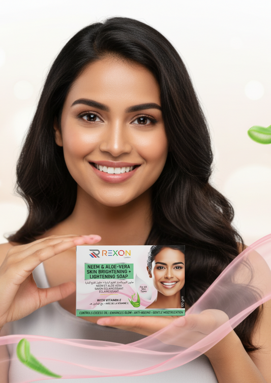 Neem & Aloe-Vera Skin Brightening + Lightening Soap (with Vitamin E)
