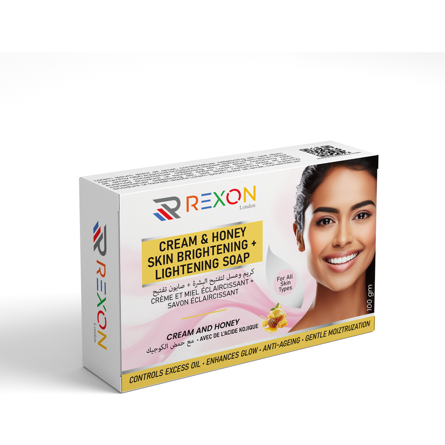 Rexon Cream & Honey Skin Brightening + Lightening Soap